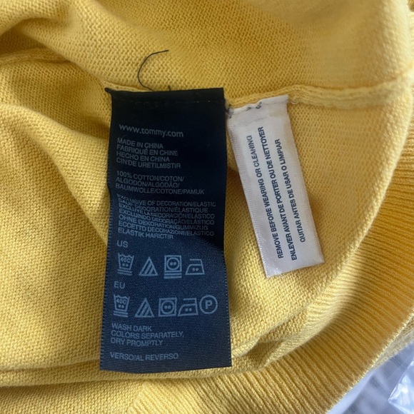 Tommy Hilfiger Men’s Cotton Yellow Sweater Vest Preppy Golf Office Work Large - Picture 4 of 5